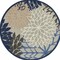 Homeroots 4 ft. Round Blue Large Floral Indoor & Outdoor Area Rug 384819 - alternate 2